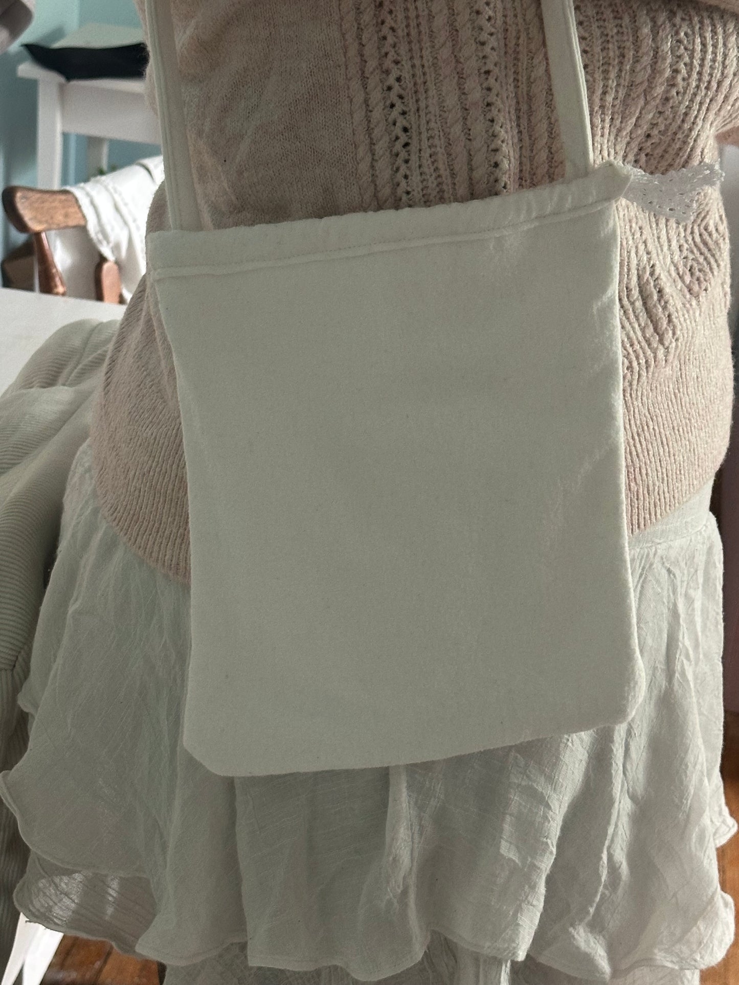 white handmade shoulder bag