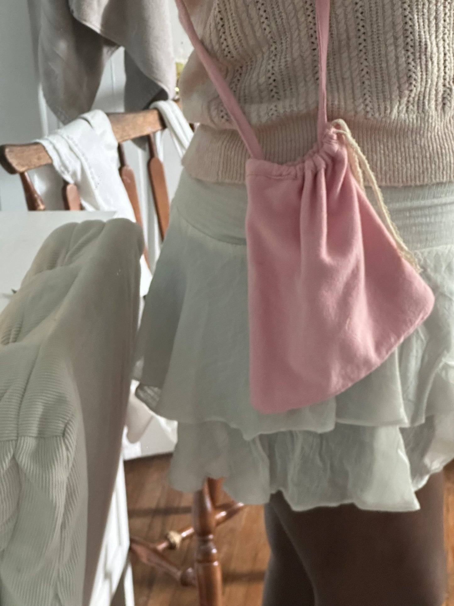 pink handmade shoulder bag